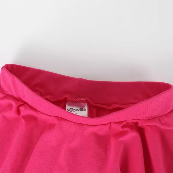 Noomelfish Girls Cotton Handkerchief Hem Twirl Skirt Mini Stretch Dance Skirts 512 YearsHot Pink