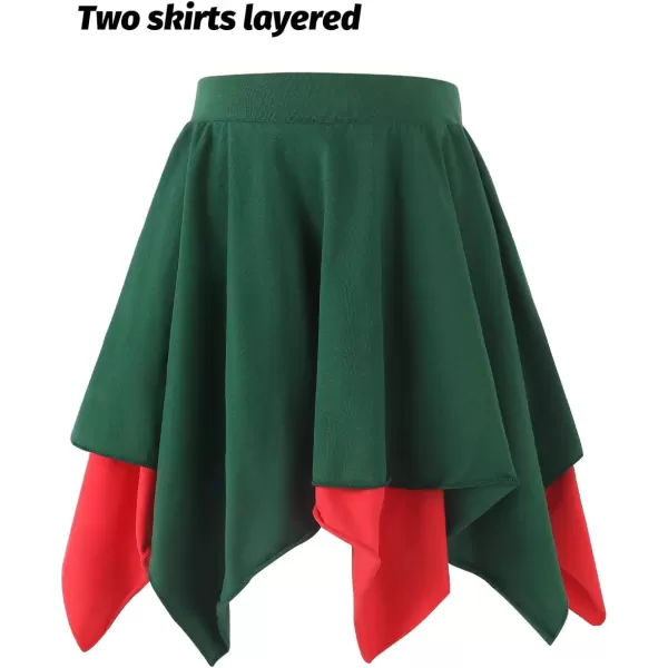 Noomelfish Girls Cotton Handkerchief Hem Twirl Skirt Mini Stretch Dance Skirts 512 YearsRed