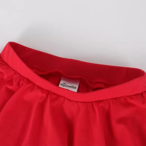 Noomelfish Girls Cotton Handkerchief Hem Twirl Skirt Mini Stretch Dance Skirts 512 YearsRed