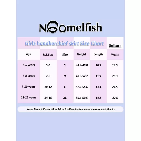 Noomelfish Girls Cotton Handkerchief Hem Twirl Skirt Mini Stretch Dance Skirts 512 YearsRed