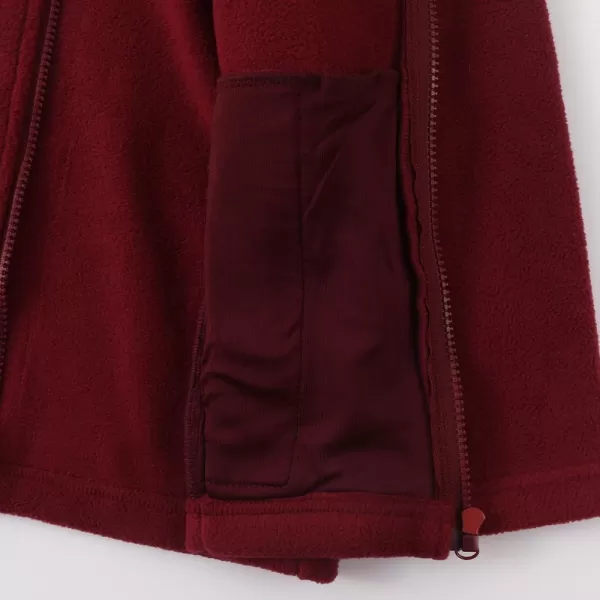 Noomelfish Girls Full Zip Soft Polar Fleece Jacket Outerwear Coat With Pockets 514 YearsBurgundy
