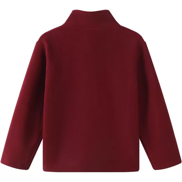 Noomelfish Girls Full Zip Soft Polar Fleece Jacket Outerwear Coat With Pockets 514 YearsBurgundy