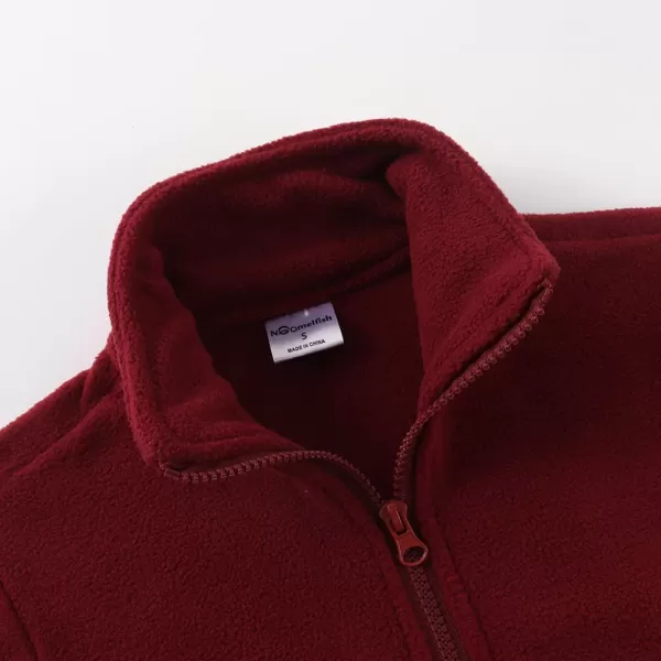 Noomelfish Girls Full Zip Soft Polar Fleece Jacket Outerwear Coat With Pockets 514 YearsBurgundy