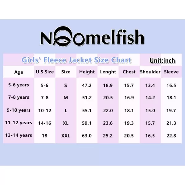 Noomelfish Girls Full Zip Soft Polar Fleece Jacket Outerwear Coat With Pockets 514 YearsHot Pink