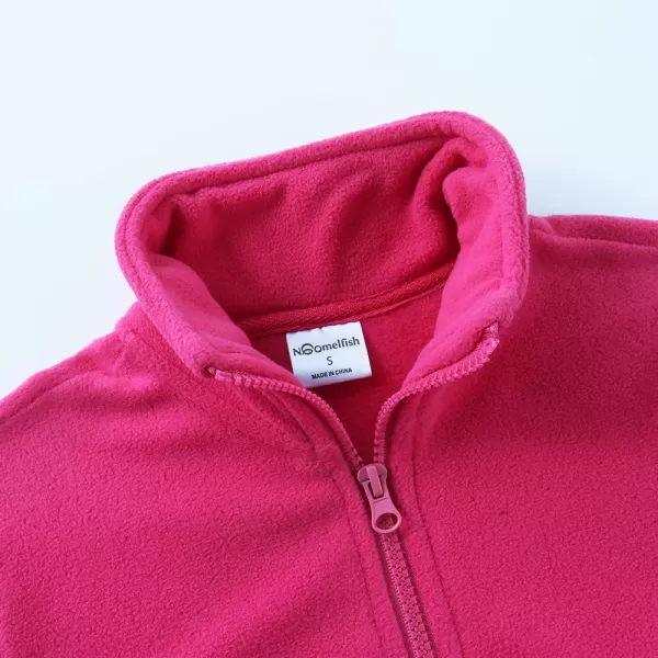 Noomelfish Girls Full Zip Soft Polar Fleece Jacket Outerwear Coat With Pockets 514 YearsHot Pink