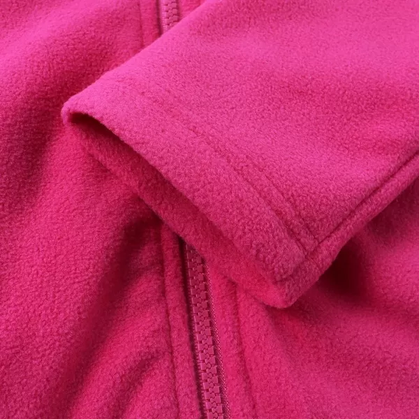 Noomelfish Girls Full Zip Soft Polar Fleece Jacket Outerwear Coat With Pockets 514 YearsHot Pink
