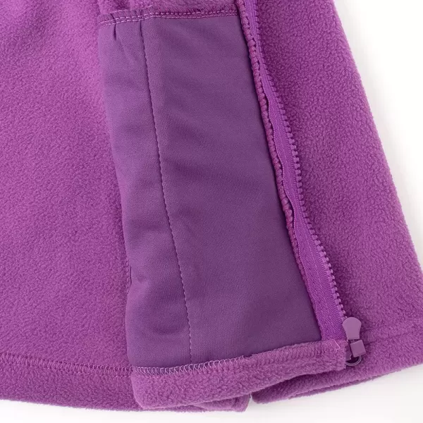 Noomelfish Girls Full Zip Soft Polar Fleece Jacket Outerwear Coat With Pockets 514 YearsPurple