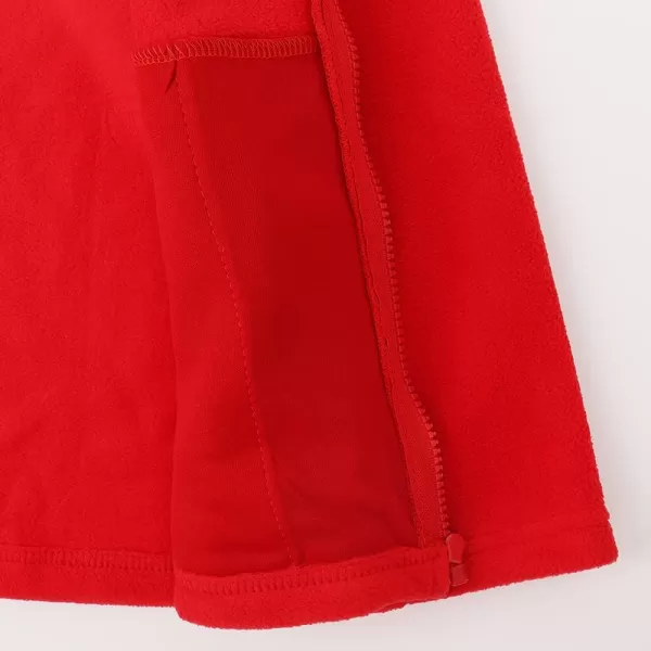 Noomelfish Girls Full Zip Soft Polar Fleece Jacket Outerwear Coat With Pockets 514 YearsRed