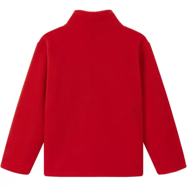 Noomelfish Girls Full Zip Soft Polar Fleece Jacket Outerwear Coat With Pockets 514 YearsRed