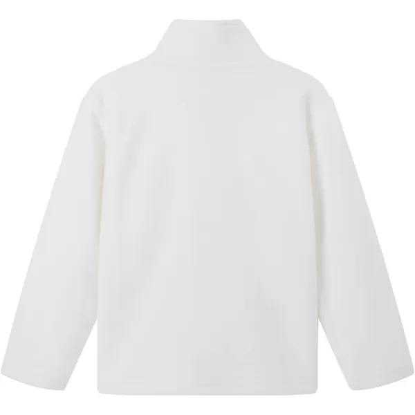 Noomelfish Girls Full Zip Soft Polar Fleece Jacket Outerwear Coat With Pockets 514 YearsWhite