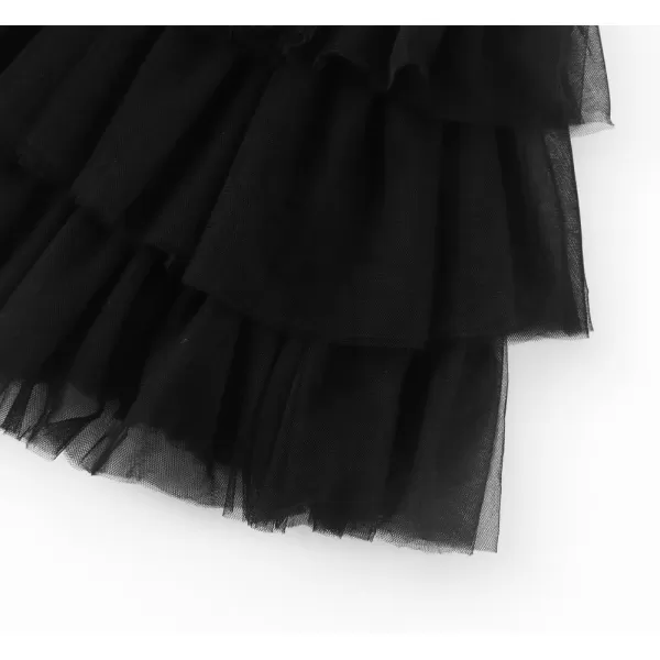 Noomelfish Girls Layered Tutu Skirt Ruffle Tiered Tulle Party Dance Skirts 310 YearsBlack