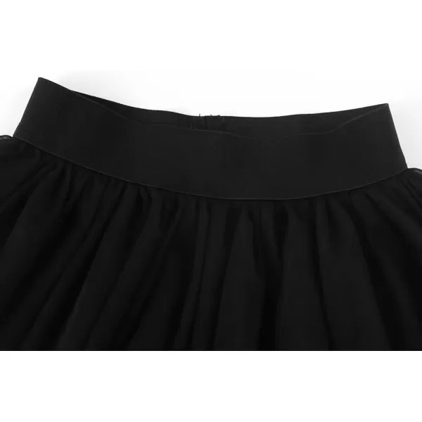 Noomelfish Girls Layered Tutu Skirt Ruffle Tiered Tulle Party Dance Skirts 310 YearsBlack