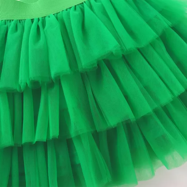 Noomelfish Girls Layered Tutu Skirt Ruffle Tiered Tulle Party Dance Skirts 310 YearsGreen