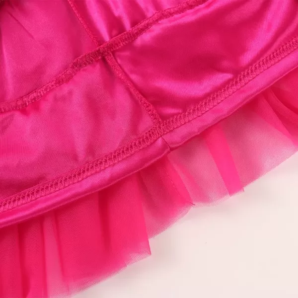 Noomelfish Girls Layered Tutu Skirt Ruffle Tiered Tulle Party Dance Skirts 310 YearsHot Pink