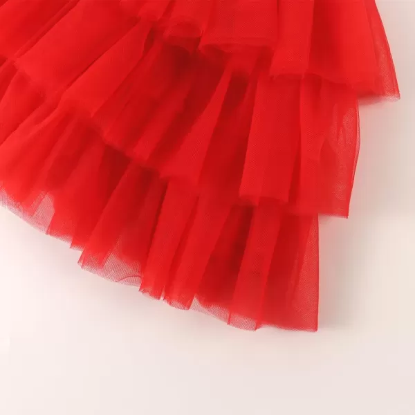 Noomelfish Girls Layered Tutu Skirt Ruffle Tiered Tulle Party Dance Skirts 310 YearsRed