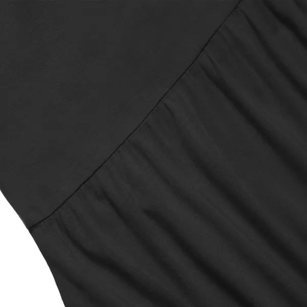 Noomelfish Girls Long Sleeve Maxi Dress Solid Color Casual Long Dresses with Pockets 412 YearsBlack