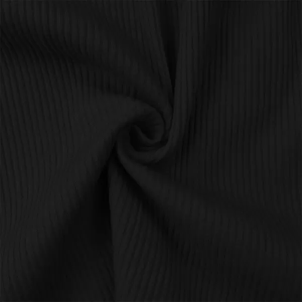 Noomelfish Girls Long Sleeve Ribbed knit Dress Solid Color Casual Pocket Dresses 412 YearsBlack