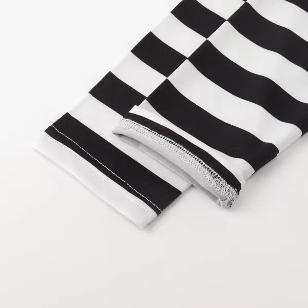 Noomelfish Girls Printed Leggings Soft Full Length Stretch Pants 412 YearsBlack and White Striped