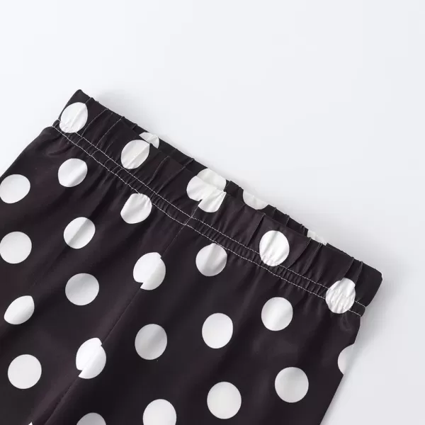 Noomelfish Girls Printed Leggings Soft Full Length Stretch Pants 412 YearsPolka Dots Black