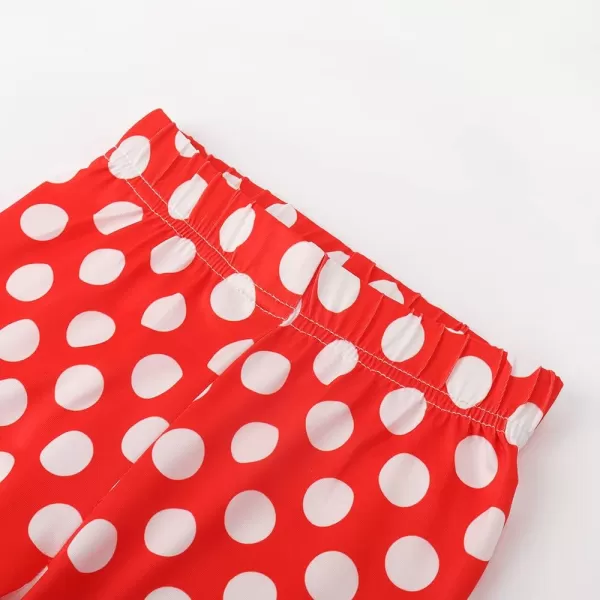 Noomelfish Girls Printed Leggings Soft Full Length Stretch Pants 412 YearsPolka Dots Red
