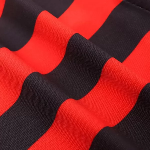 Noomelfish Girls Printed Leggings Soft Full Length Stretch Pants 412 YearsRed and Black Striped