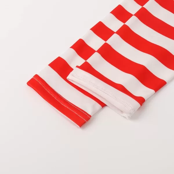 Noomelfish Girls Printed Leggings Soft Full Length Stretch Pants 412 YearsRed and White Striped