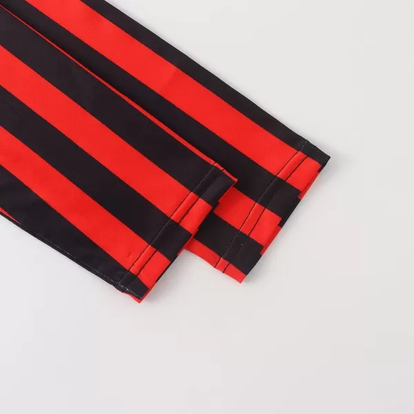 Noomelfish Girls Printed Leggings Soft Full Length Stretch Pants 412 YearsVertical Striped Black and Red