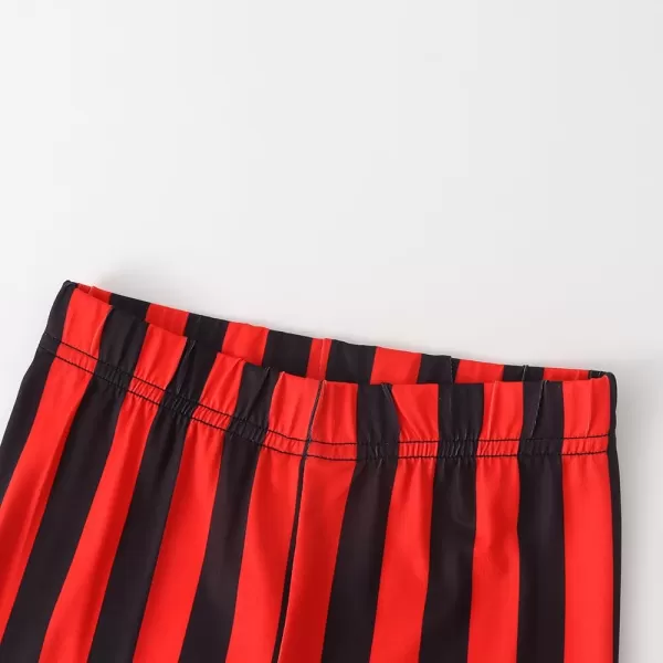 Noomelfish Girls Printed Leggings Soft Full Length Stretch Pants 412 YearsVertical Striped Black and Red