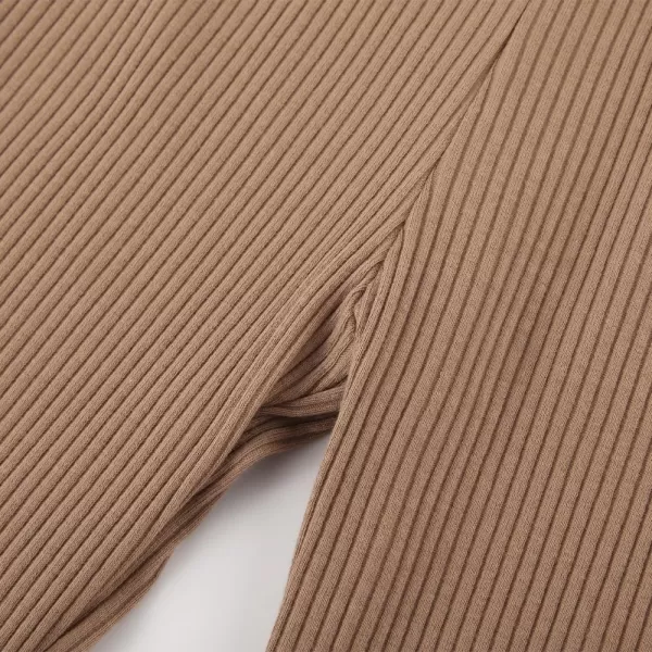 Noomelfish Girls Ribbed Flared Pants Cotton Ruffle Leggings Bell Bottoms 412 YearsDark Khaki
