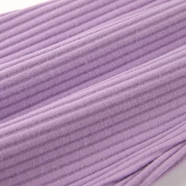 Noomelfish Girls Ribbed Flared Pants Cotton Ruffle Leggings Bell Bottoms 412 YearsLight Purple