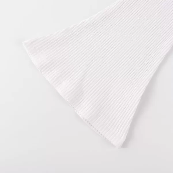 Noomelfish Girls Ribbed Flared Pants Cotton Ruffle Leggings Bell Bottoms 412 YearsWhite