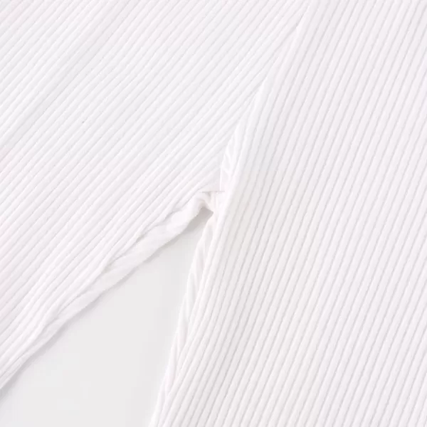 Noomelfish Girls Ribbed Flared Pants Cotton Ruffle Leggings Bell Bottoms 412 YearsWhite