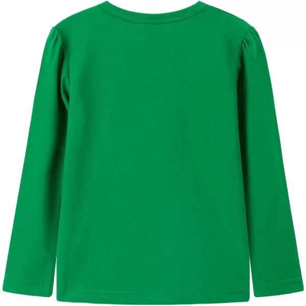 Noomelfish Girls Ruffle Heart TShirts Cute Long Sleeve Tee Tops 412 YearsGreen