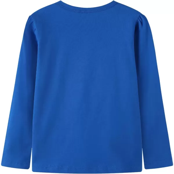 Noomelfish Girls Ruffle Heart TShirts Cute Long Sleeve Tee Tops 412 YearsRoyal Blue