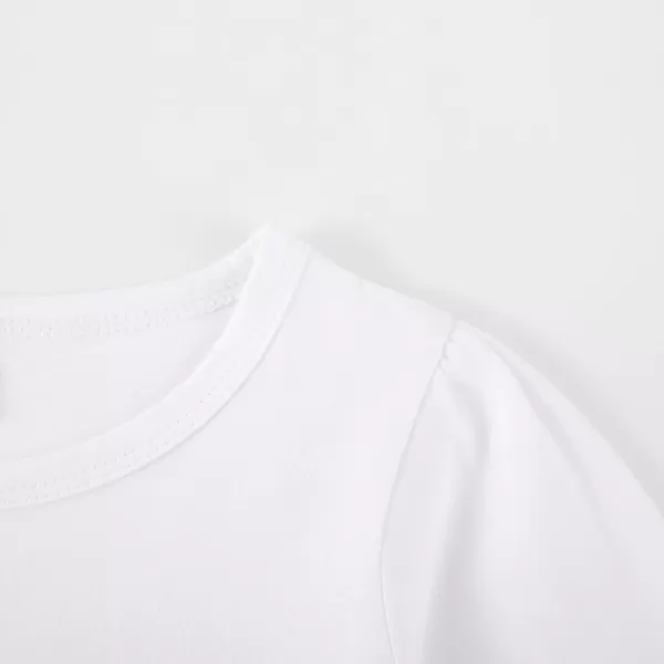 Noomelfish Girls Ruffle Heart TShirts Cute Long Sleeve Tee Tops 412 YearsSolid White