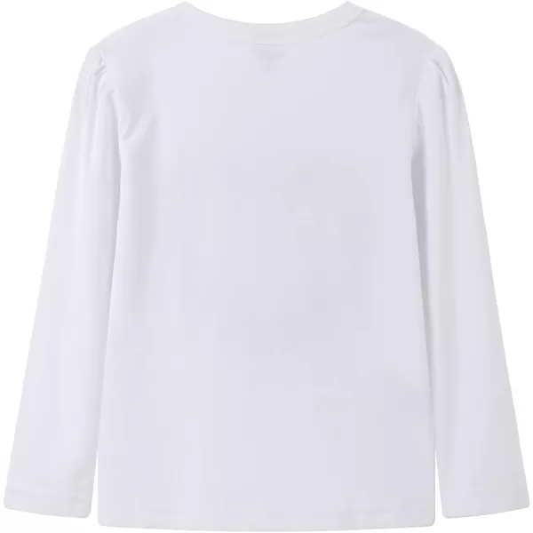 Noomelfish Girls Ruffle Heart TShirts Cute Long Sleeve Tee Tops 412 YearsWhite
