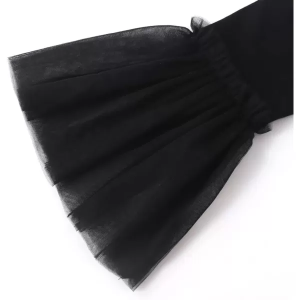 Noomelfish Girls Ruffle Leggings Tulle Bell Bottoms Flare Pants Trousers 310 YearsBlack