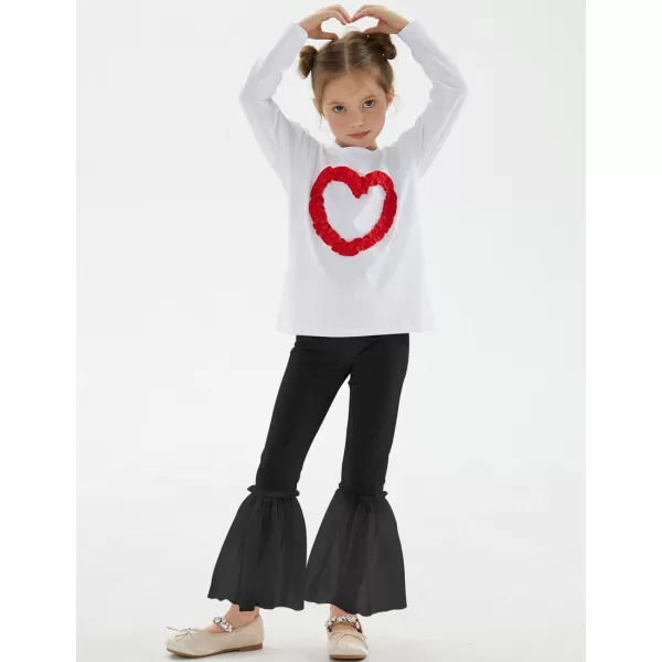 Noomelfish Girls Ruffle Leggings Tulle Bell Bottoms Flare Pants Trousers 310 YearsBlack