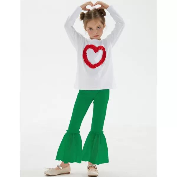 Noomelfish Girls Ruffle Leggings Tulle Bell Bottoms Flare Pants Trousers 310 YearsGreen