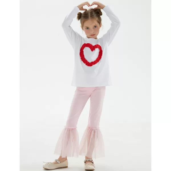 Noomelfish Girls Ruffle Leggings Tulle Bell Bottoms Flare Pants Trousers 310 YearsPink