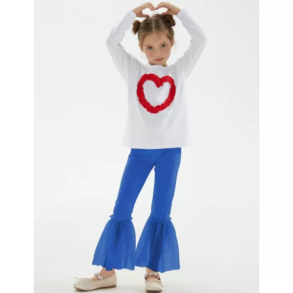 Noomelfish Girls Ruffle Leggings Tulle Bell Bottoms Flare Pants Trousers 310 YearsRoyal Blue