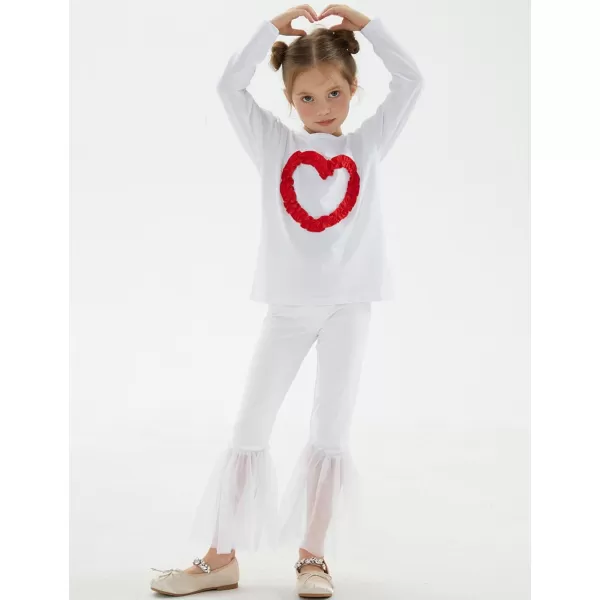 Noomelfish Girls Ruffle Leggings Tulle Bell Bottoms Flare Pants Trousers 310 YearsWhite