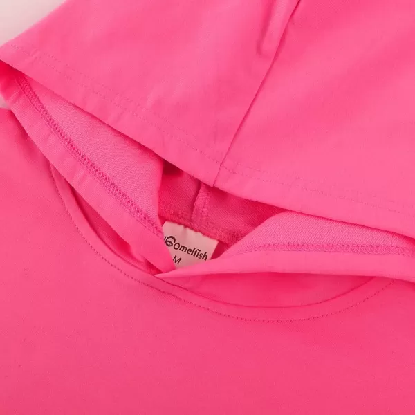 Noomelfish Girls Sparkle Long Sleeve Crop Tops Cropped Hoodies Pullover Sweatshirts 514 YearsHot Pink