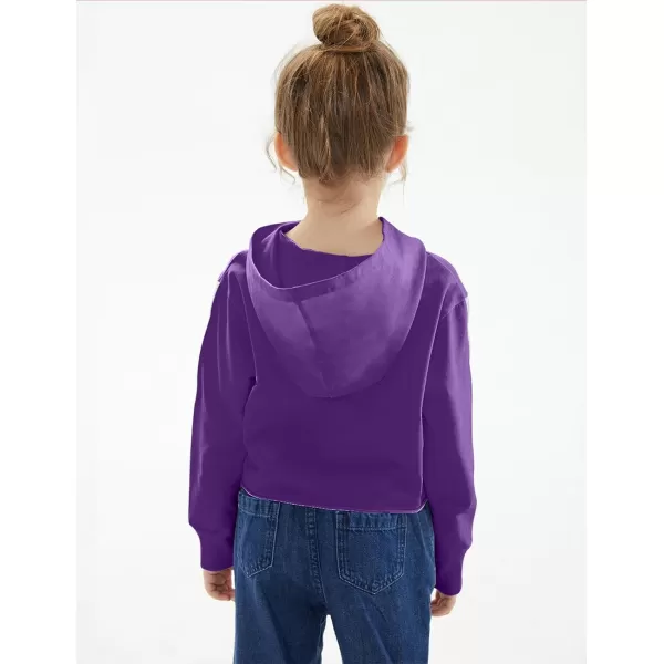 Noomelfish Girls Sparkle Long Sleeve Crop Tops Cropped Hoodies Pullover Sweatshirts 514 YearsPurple