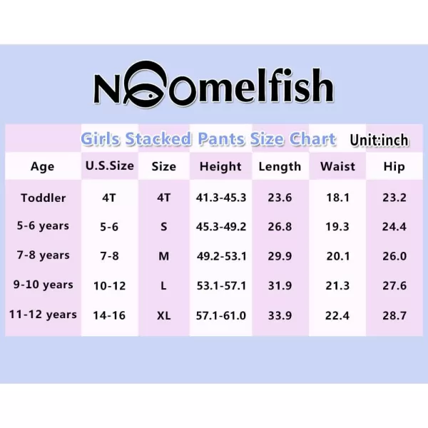 Noomelfish Girls Stacked Cotton Leggings Soft Stretchy Yoga Pants 412 YearsYellow
