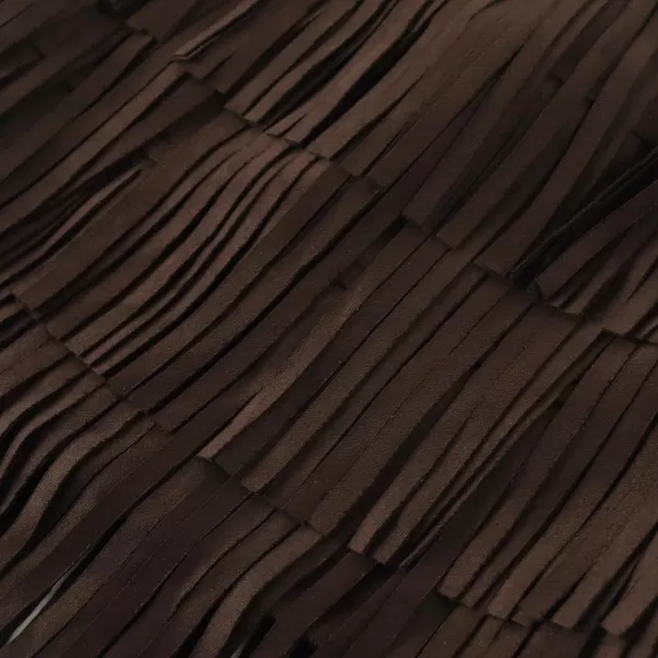 Noomelfish Girls Suede Fringe Skirt Boho Tassel Layered Ruffle Skirt 512 YearsCoffee Brown