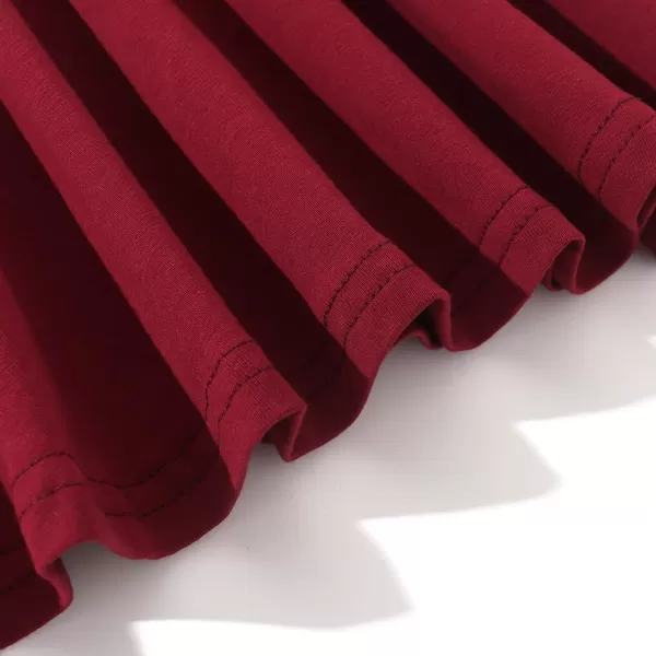 Noomelfish Girls Suspender Skater Skirt Stretchy Cotton Flared Overall Dress 512 YearsBurgundy