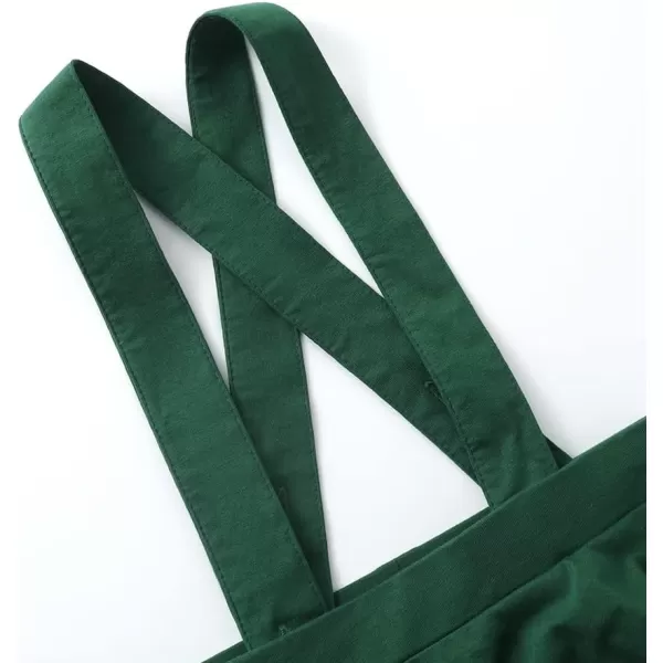 Noomelfish Girls Suspender Skater Skirt Stretchy Cotton Flared Overall Dress 512 YearsDark Green