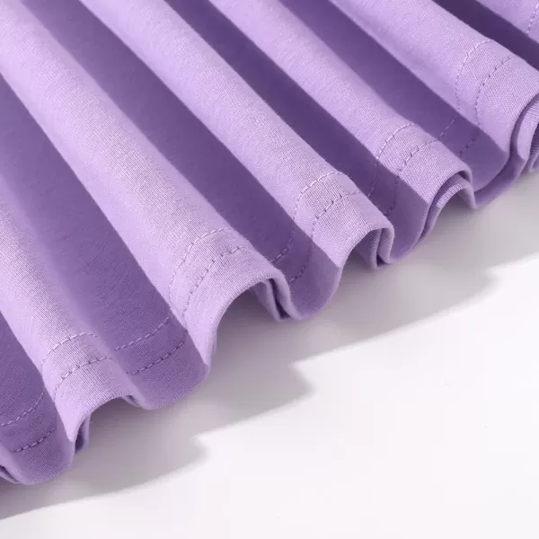 Noomelfish Girls Suspender Skater Skirt Stretchy Cotton Flared Overall Dress 512 YearsLight Purple
