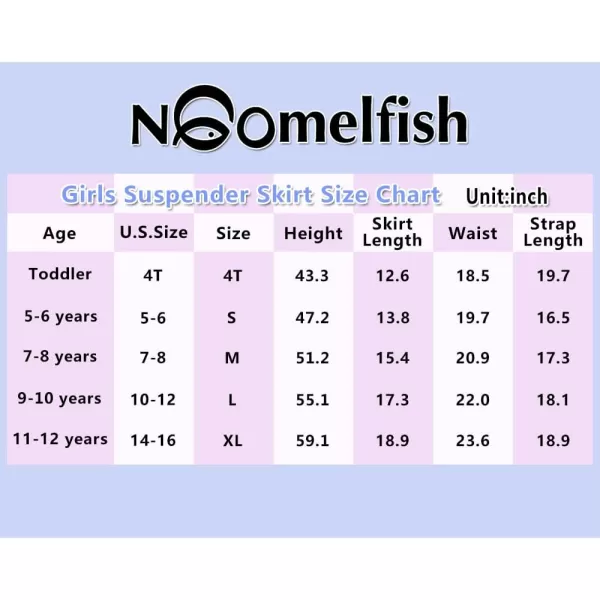 Noomelfish Girls Suspender Skater Skirt Stretchy Cotton Flared Overall Dress 512 YearsLight Purple
